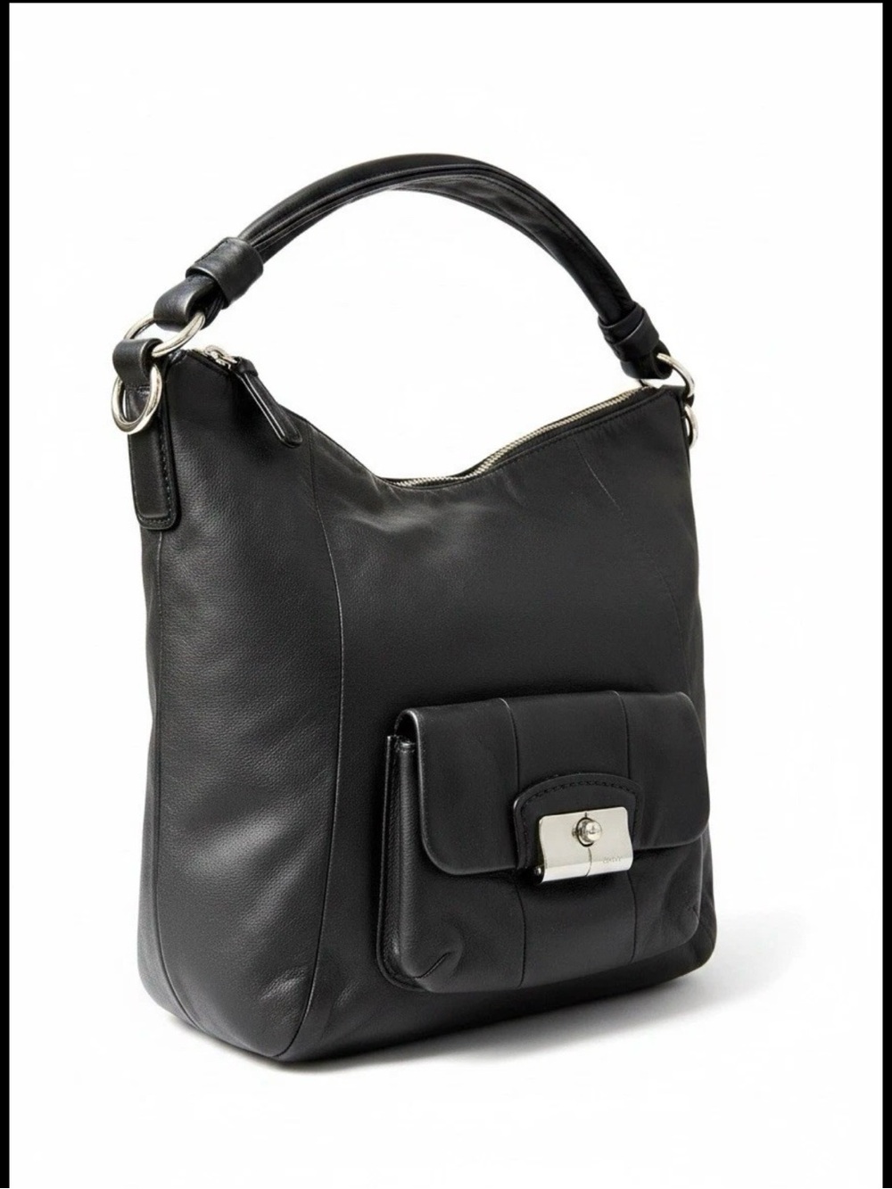 Coach Kristin Black Leather Hobo Shoulder Bag Style 14783 Slouchy Designer Purse